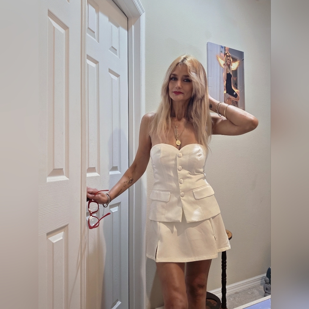 Sincerely Jules Cream Mini Dress